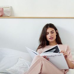 Pijama largo rosa de Women'secret colección invierno 2017