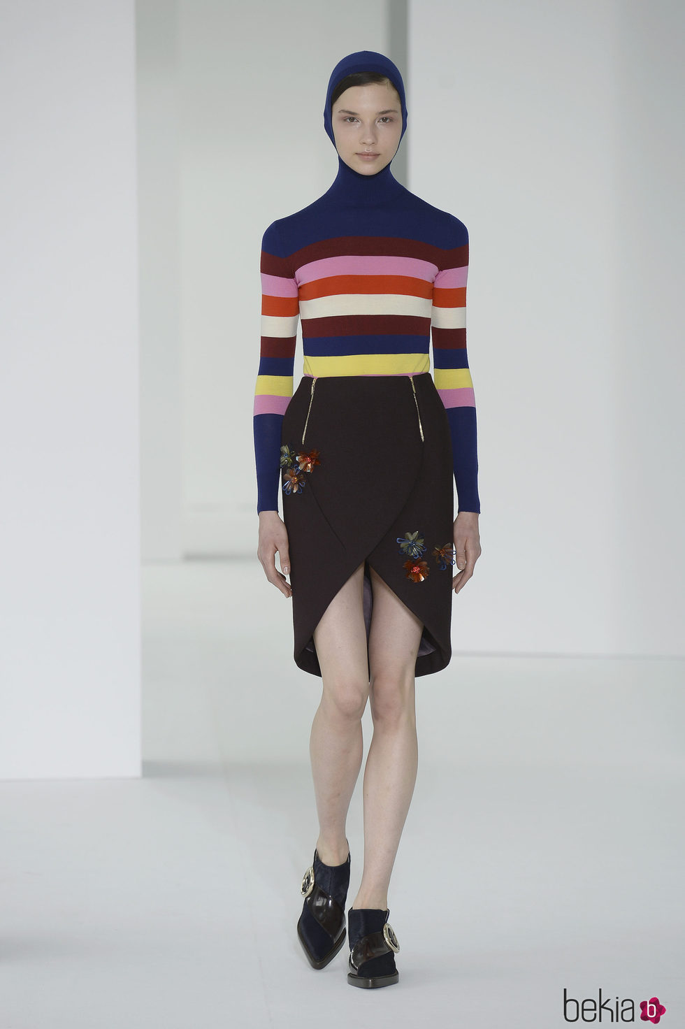 Jersey de rayas horizontales de Delpozo otoño/invierno 2017/2018 en la New York Fashion Week