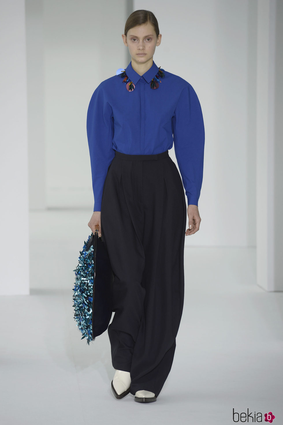 Pantalón ancho de Delpozo otoño/invierno 2017/2018 en la New York Fashion Week