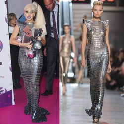 El vestido metalizado largo de Lady Gaga firmado por Paco Rabanne