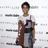 Janelle Monae con un peculiar vestido en un evento de la revista Marie Claire