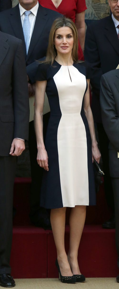 La Reina Letizia con un vestido bicolor en los Premios Nacionales de Cultura de 2015