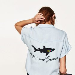 Camisa denim de la colección cápsula para verano 2017 de Zara y Maui and Sons