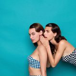 Bikinis de cuadros en tonos azules de la colección retro de Etam de la temporada verano 2017