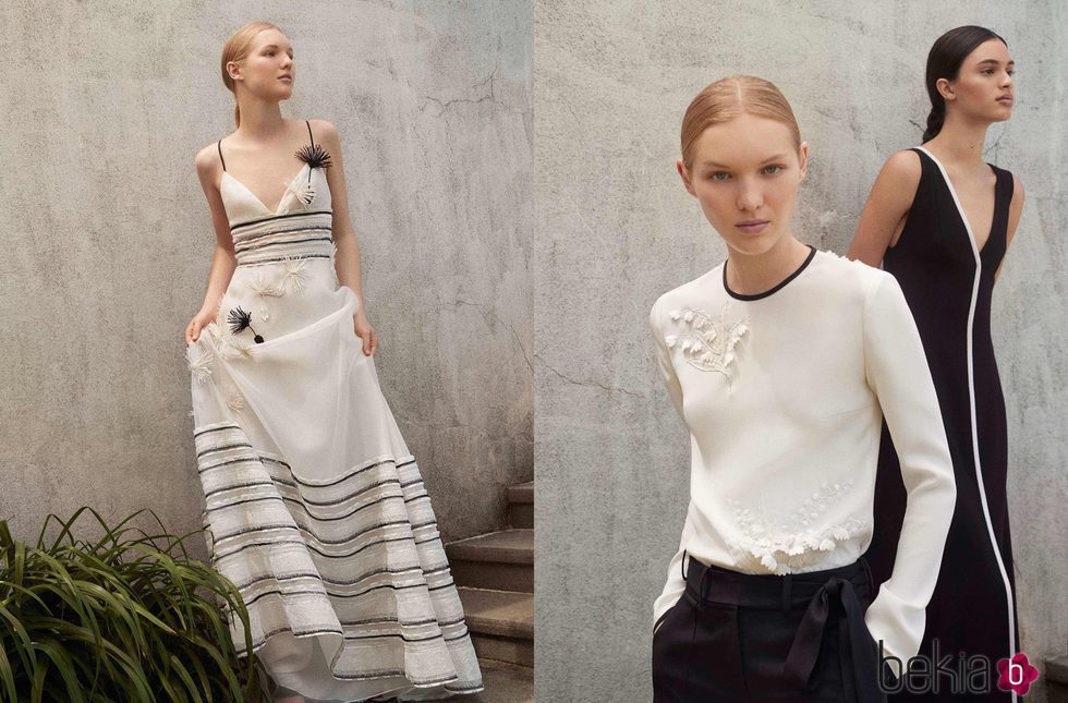 Conjuntos y vestidos en blanco y negro de la Colección Resort 2018 de Carolina Herrera