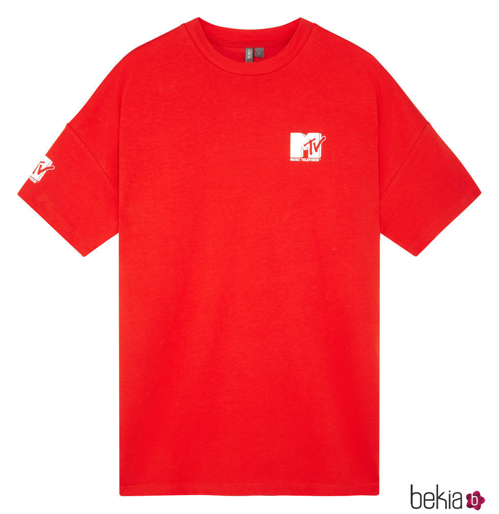 Camiseta roja con logo de MTV de la colección colaborativa 'ASOS x MTV'