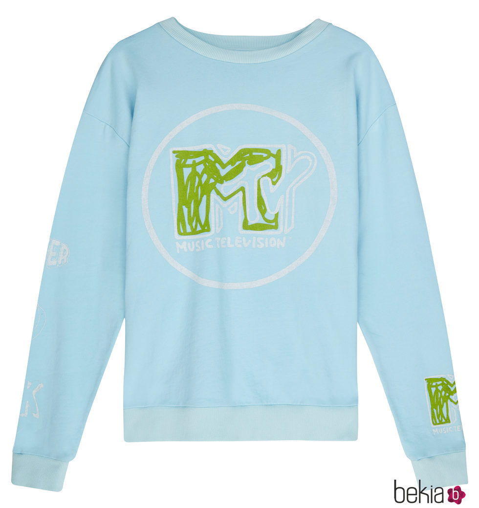 Sudadera azul con logo de MTV de la colección colaborativa 'ASOS x MTV'