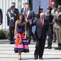 Melania Trump con un diseño Delpozo en Polonia
