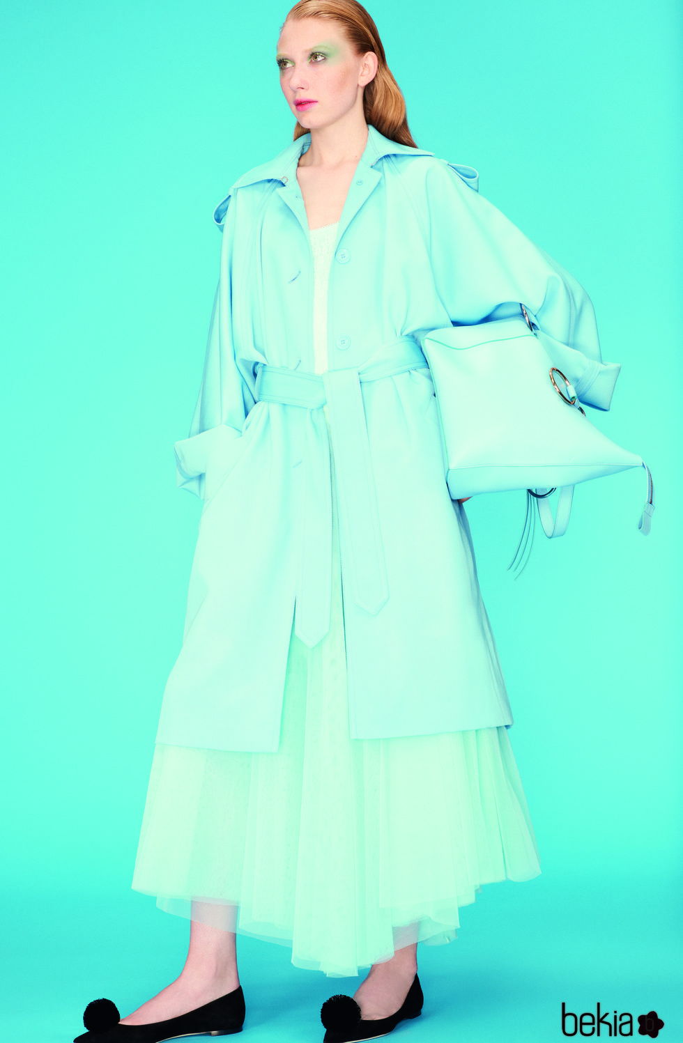 Falda de tul azul de la colección primavera 2018 de Nina Ricci