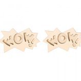 Pendientes con diseño 'Wow' en oro rosa de la colección ' The Powerpuff Girls x Apodemia'