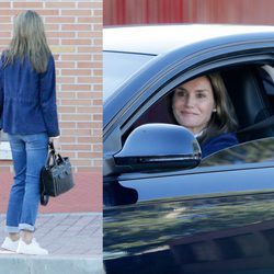 El look sporty chic con el que la Reina Letizia ha llevado a sus hijas al colegio