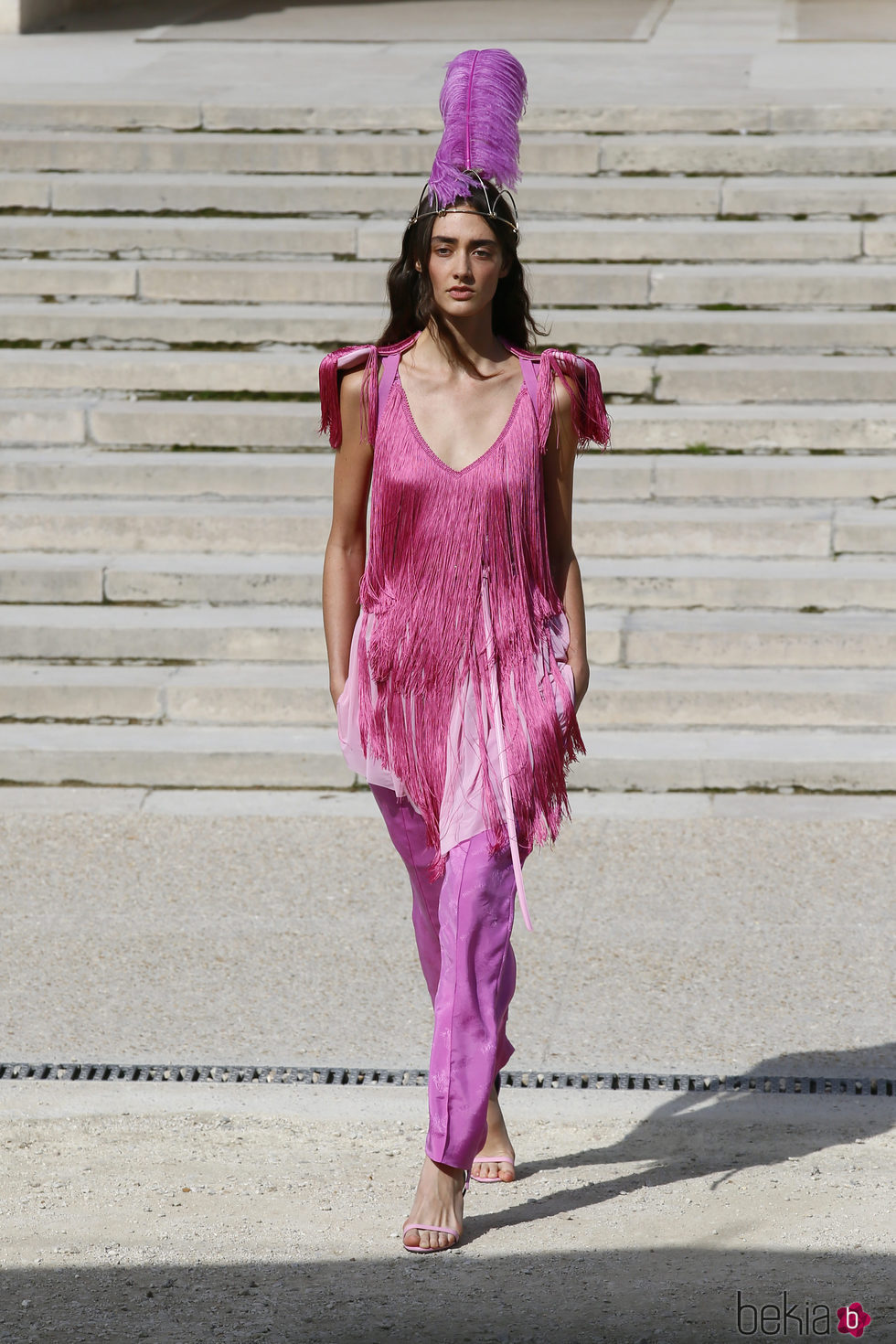 Total look rosa de Nina Ricci primavera/verano 2018 en la París Fashion Week