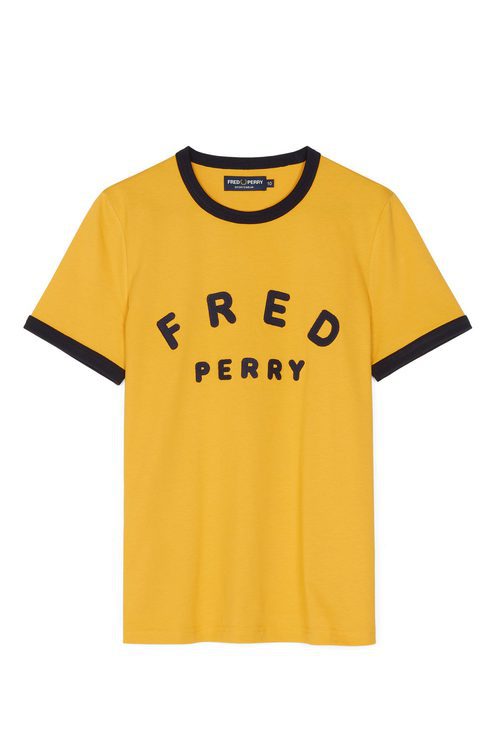 Camiseta amarilla estampada de Fred Perry otoño/invierno 2017/2018