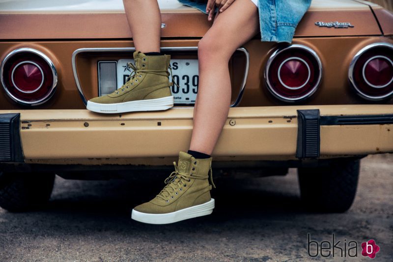 Zapatillas verdes de la campaña del segundo lanzamiento 'Puma x Xo' de The Weeknd