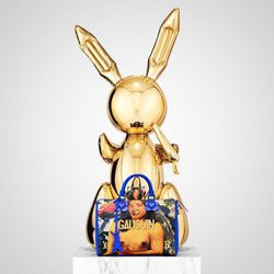 Conejo de Jeff Koons y bolso GAUGUIN de la colección '#LVxKoons'