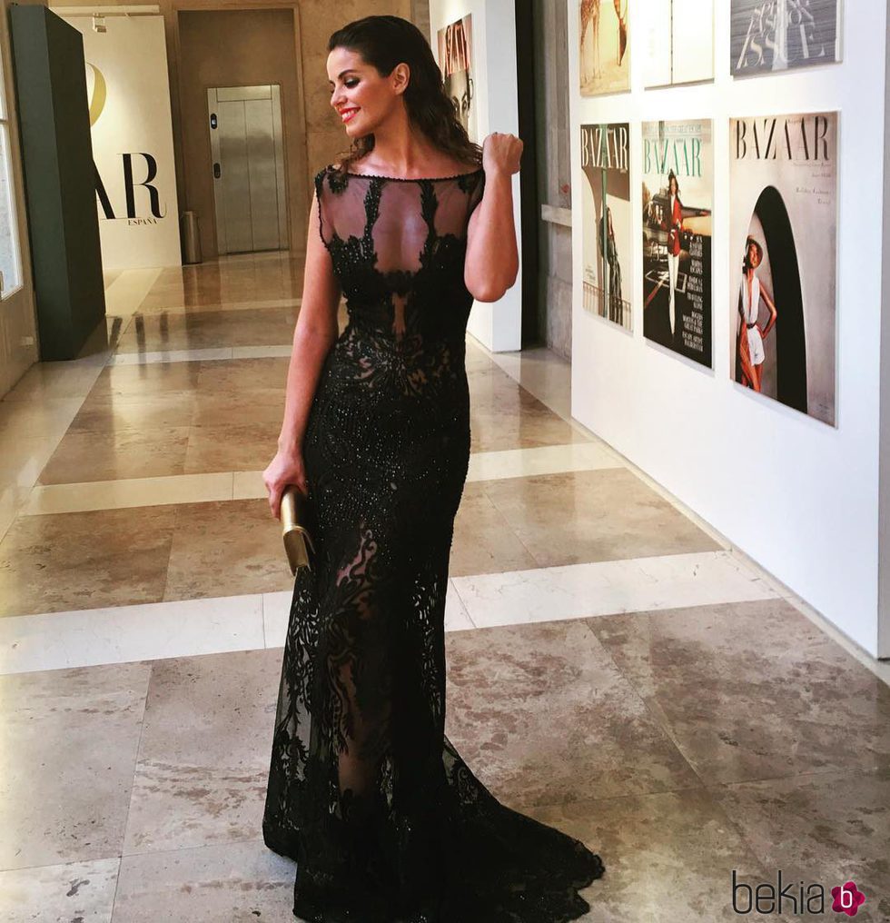 Marta Torné con un vestido de Gabriel Lage en la fiesta de Harper's Bazaar