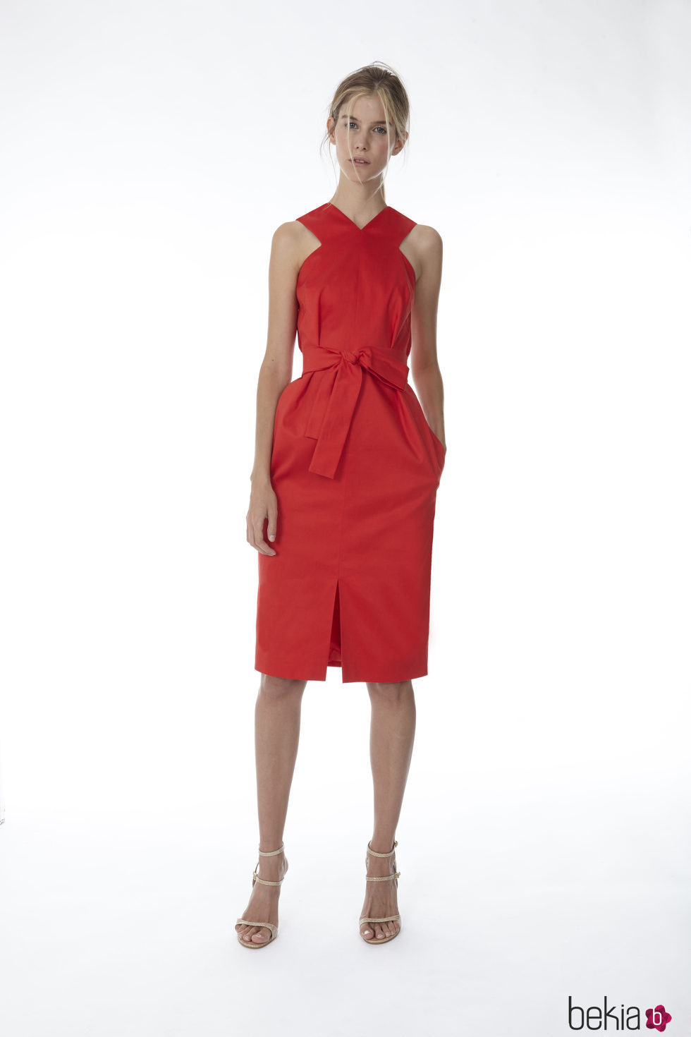 Vestido midi color rojo de la colección 'Resort 18' de '2ND LAB by The 2nd Skin Co'