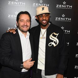 El rapero Fabulous con Julien Tornare en el evento benéfico de Zenith Watches