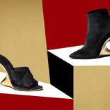 Zapatos negros con tacón dorado de la colección Navidad 2017 de Salvatore Ferragamo