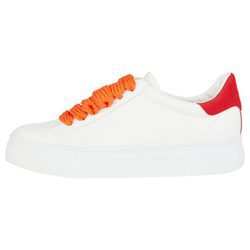 Sneakers blancos con cordones naranjas para mujer de la colección de Primavera-Verano 2018 de Esprit