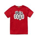 Camiseta roja 'It's all good' para niño de la colección de Primavera 2018 de Benetton.