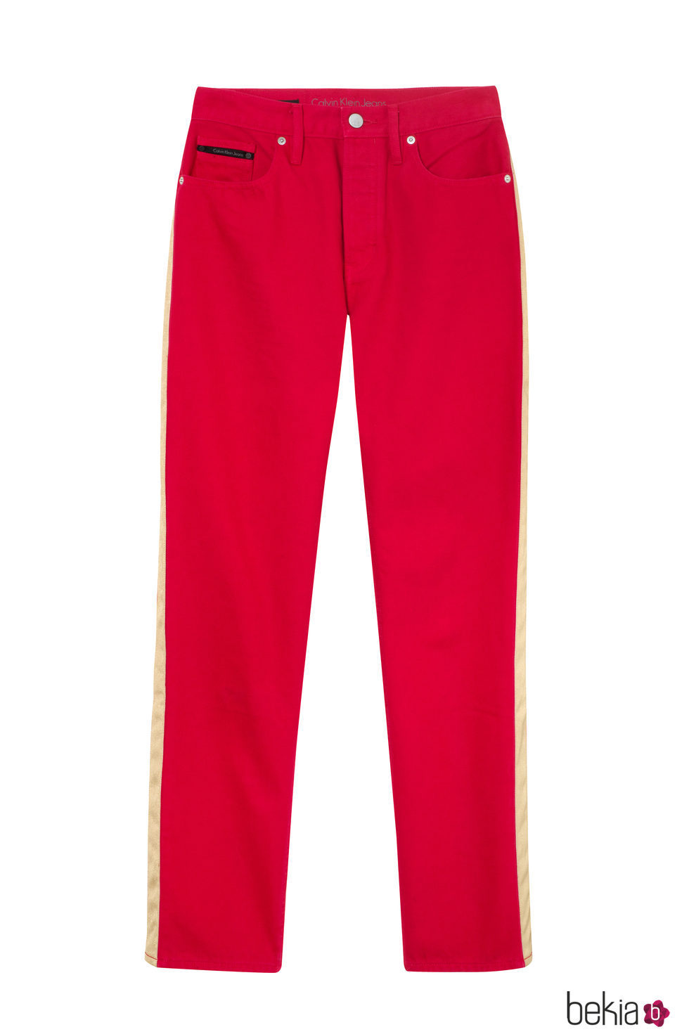 Pantalón rojo femenino de Calvin Klein de la colección primavera jeans 2018