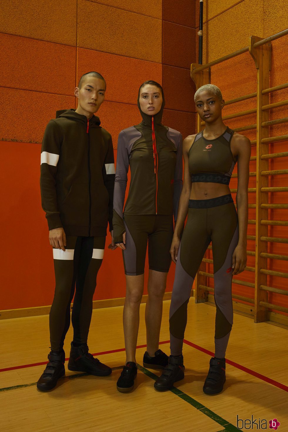 Tres modelos con ropa deportiva de la colección de Damir Doma/Lotto otoño/invierno 2018
