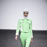 Mono verde menta de María Escote de la campaña otoño/invierno 2018/2019 en la Madrid Fashion Week