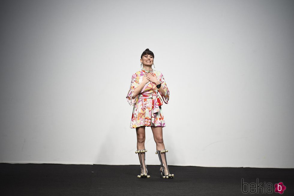 María Escote presentando la campaña otoño/invierno 2018/2019 en la Madrid Fashion Week