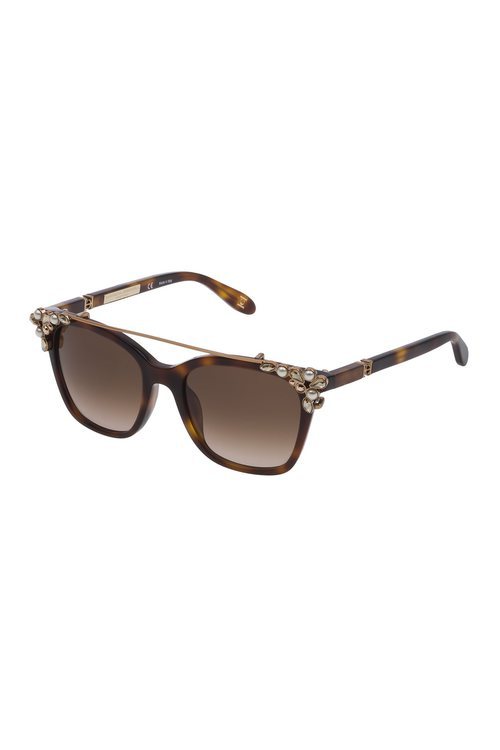 Nuevo diseño de gafas de Carolina Herrera en color marrón con el clip-on dorado de perlas 2018