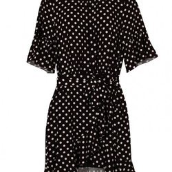 Vestido corto negro de topos blancos de la nueva colección de Dándara 2018