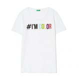 Camiseta con mensaje I'm color de United Colors Of Benetton de la colección para primavera/verano 2018
