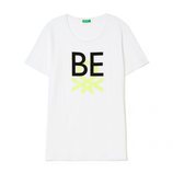Camiseta blanca con mensaje Be de United Colors Of Benetton de la colección para primavera/verano 2018