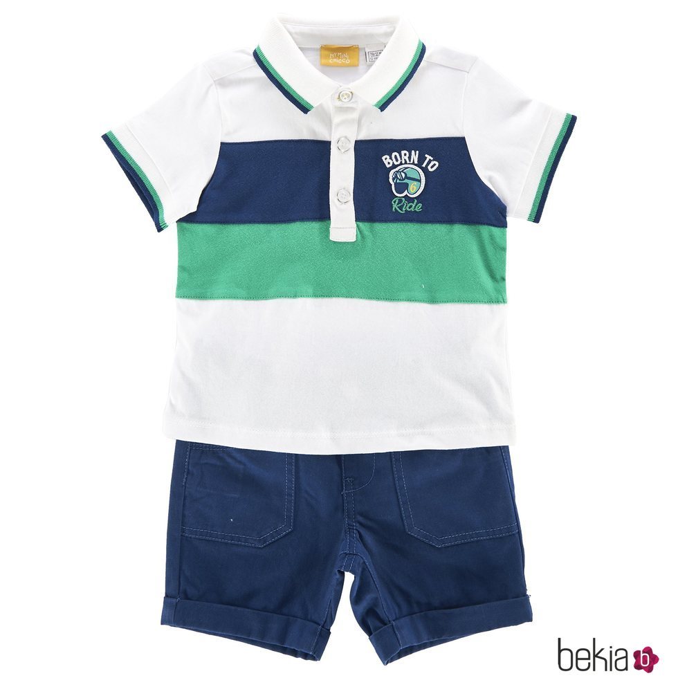 Conjunto polo y pantalón corto de niño bebé de la nueva colección primavera/verano 2018 de Chicco