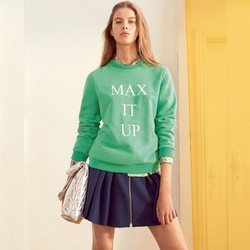 Sudadera verde con "Max it up" estampado de la nueva colección de MAX&Co primavera/verano 2018