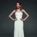 Vestido blanco liso de Pronovias colección avance 2019