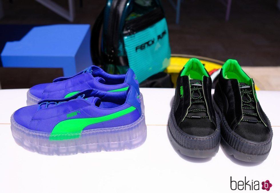 Zapatillas en color neón  de la presentación de la nueva colección de Fenty x Puma by Rihanna