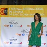 Begoña Vargas con un vestido corto verde en la presentación de 'La Otra Mirada' 2018