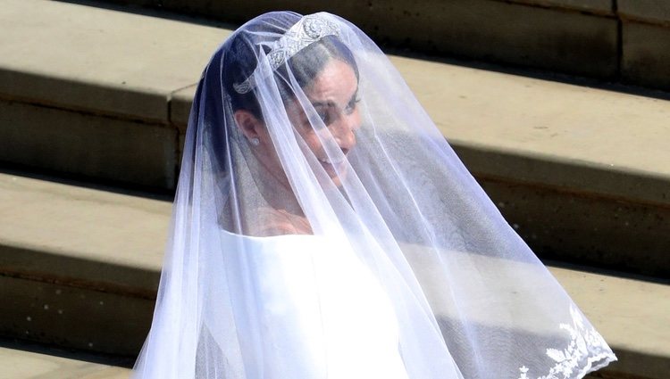 Detalle del velo del vestido de novia de Meghan Markle