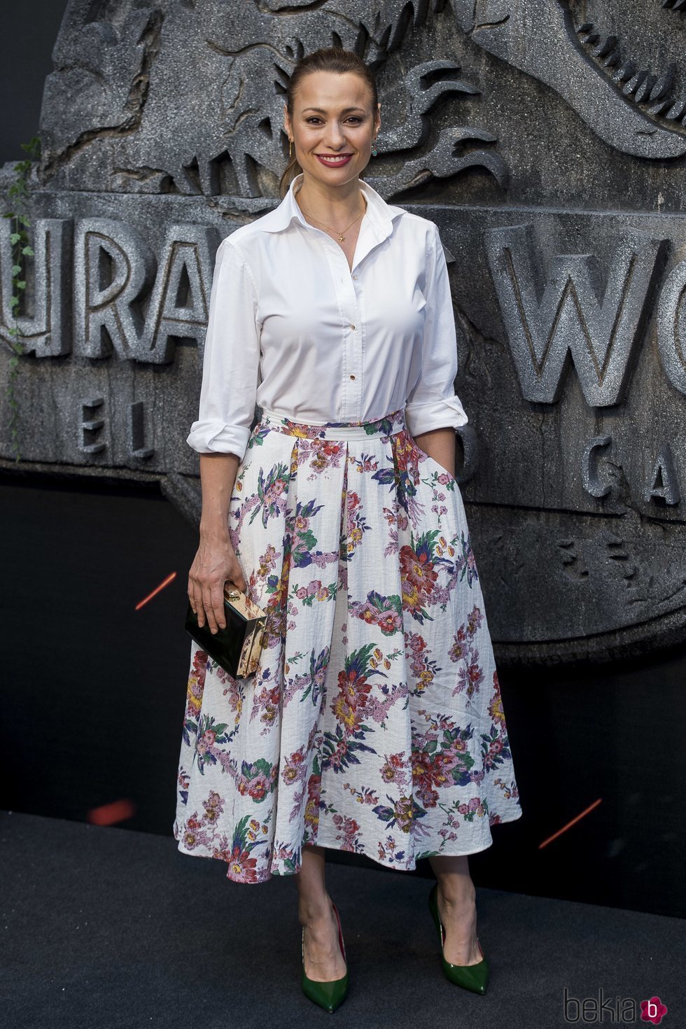 Natalia Verbeke con un conjunto casual en la premiere de Jusassic World 2018