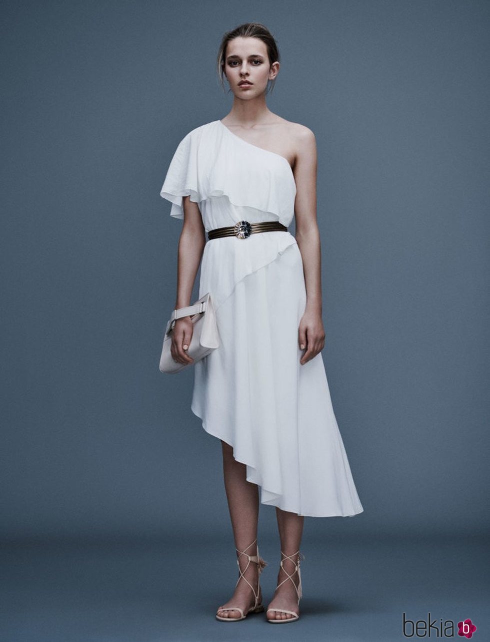 Vestido blanco hombro descubierto colección primavera 2019 de Lanvin