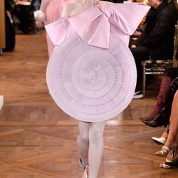 Vestido malva con falda circular de tull de la colección Alta Costura Primavera 2019 de Balmain