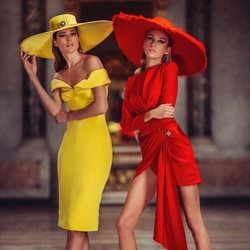 Vestidos cortos amarillo y rojo de la colección primavera/verano 2019 de 'Atelier Versace'.
