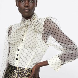 Blusa lunares con falda animal print Zara primavera-verano 2019
