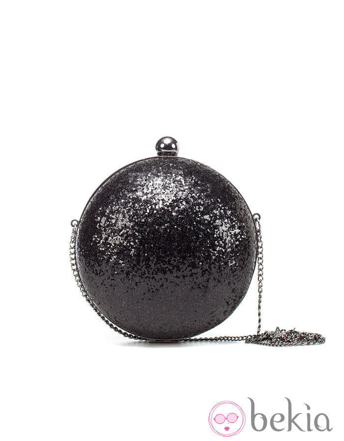 Bolso glitter negro de Zara