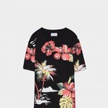 Camiseta estampado floral hawaiano Bershka