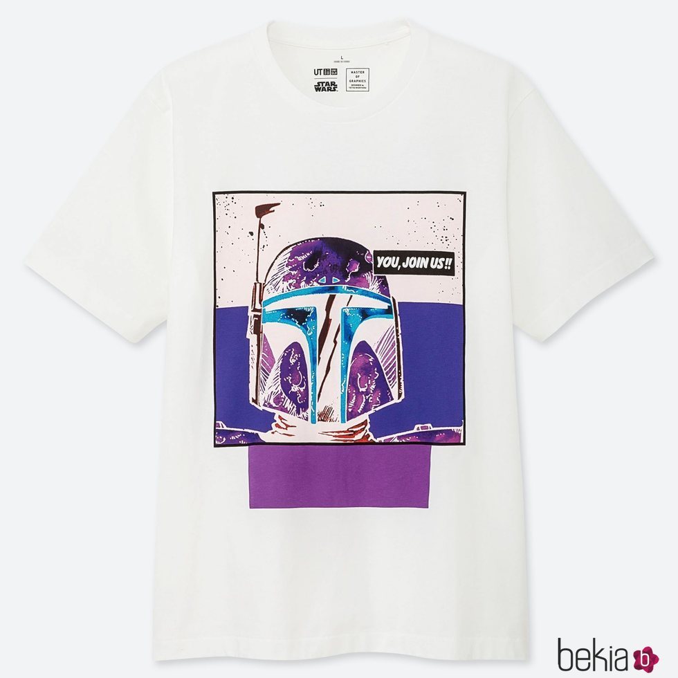 Camiseta blanca de hombre con ilustración de Star Wars x Uniqlo