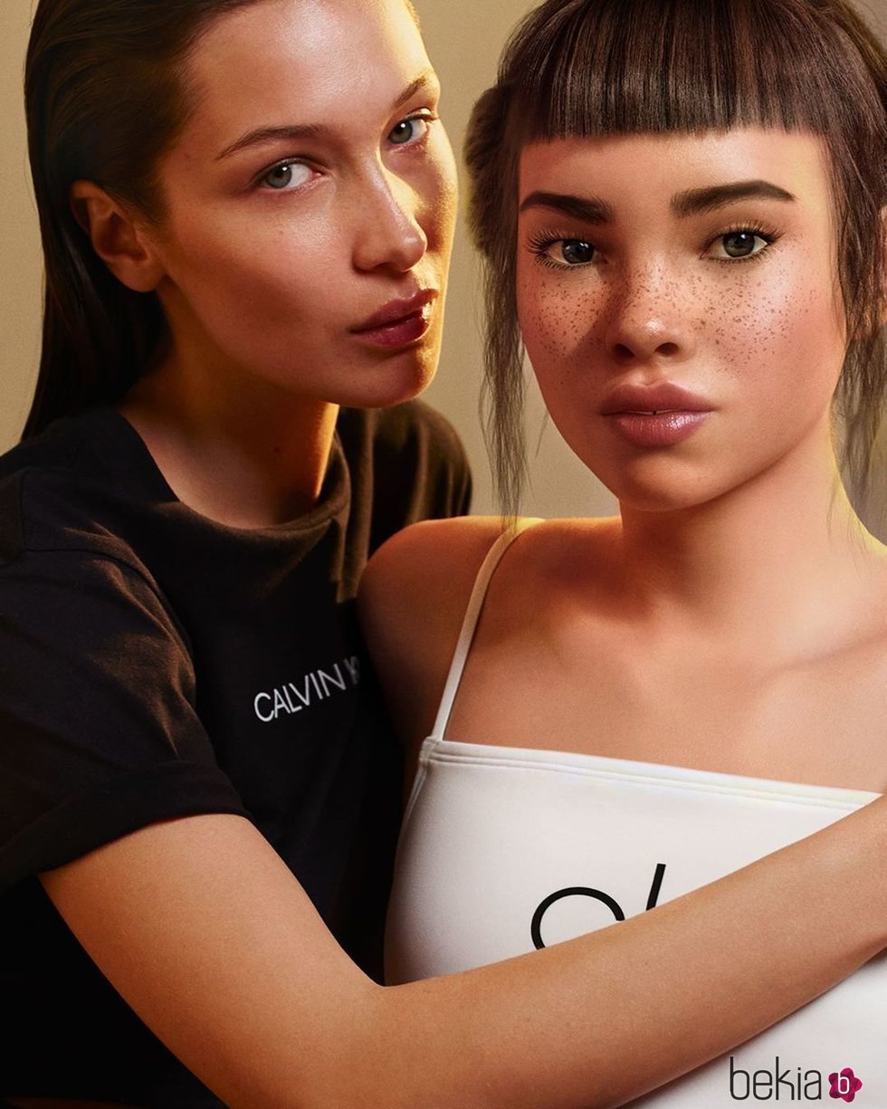 Bella Hadid y Lil Miquela en la nueva campaña de Calvin Klein