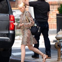 Diane Kruger con vestido animal print por las calles de Nueva York