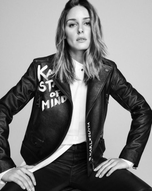 Cazadora de cuero de la colección 'Karl Lagerfeld Styled by Olivia Palermo'